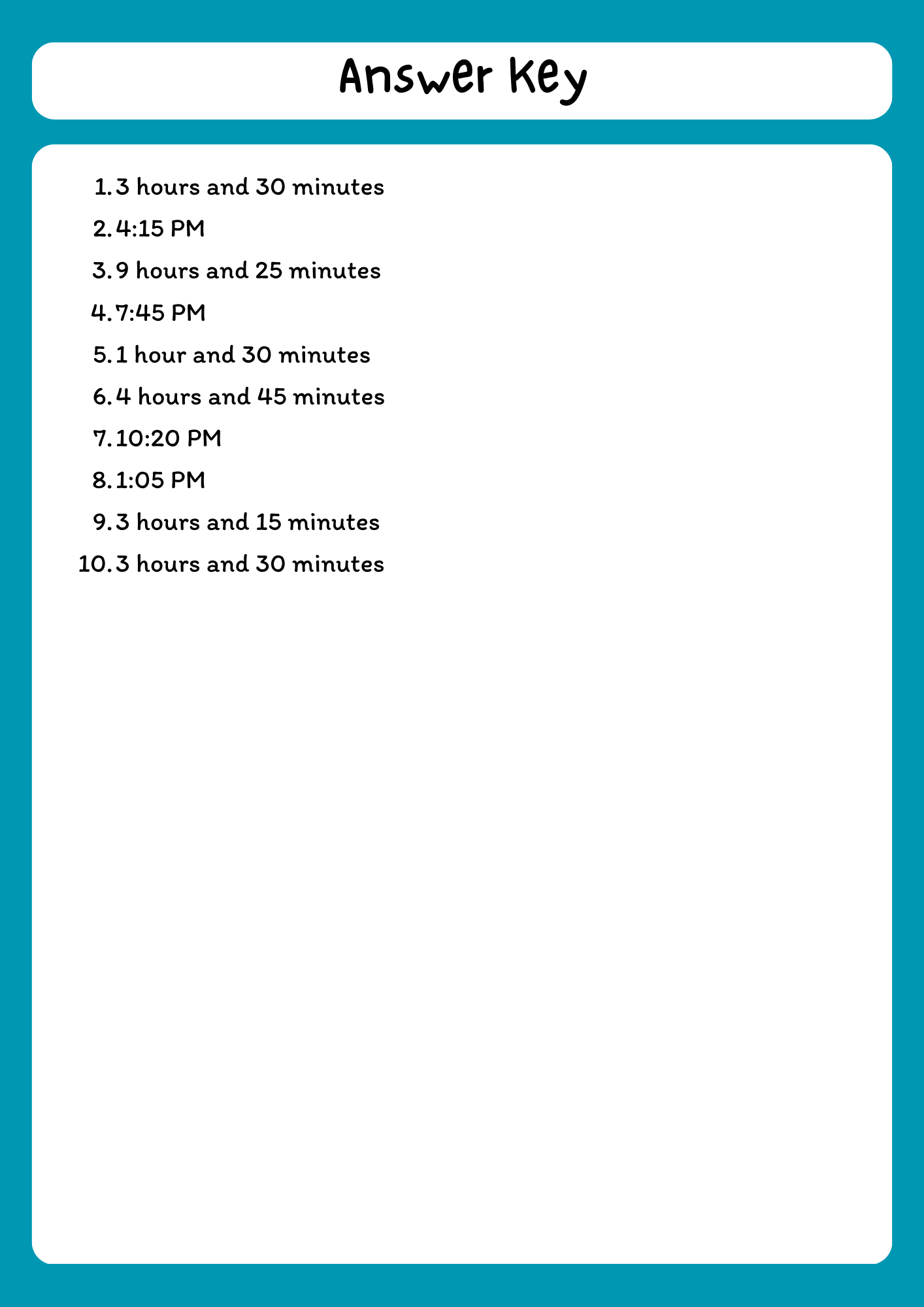 Elapsed Time Practice Worksheet - 10 Word Problems product image (3)