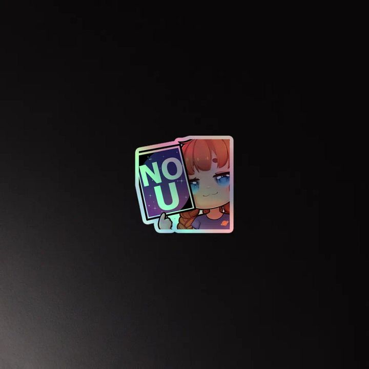Playful 'NO U' Holographic Sticker Set product image (4)