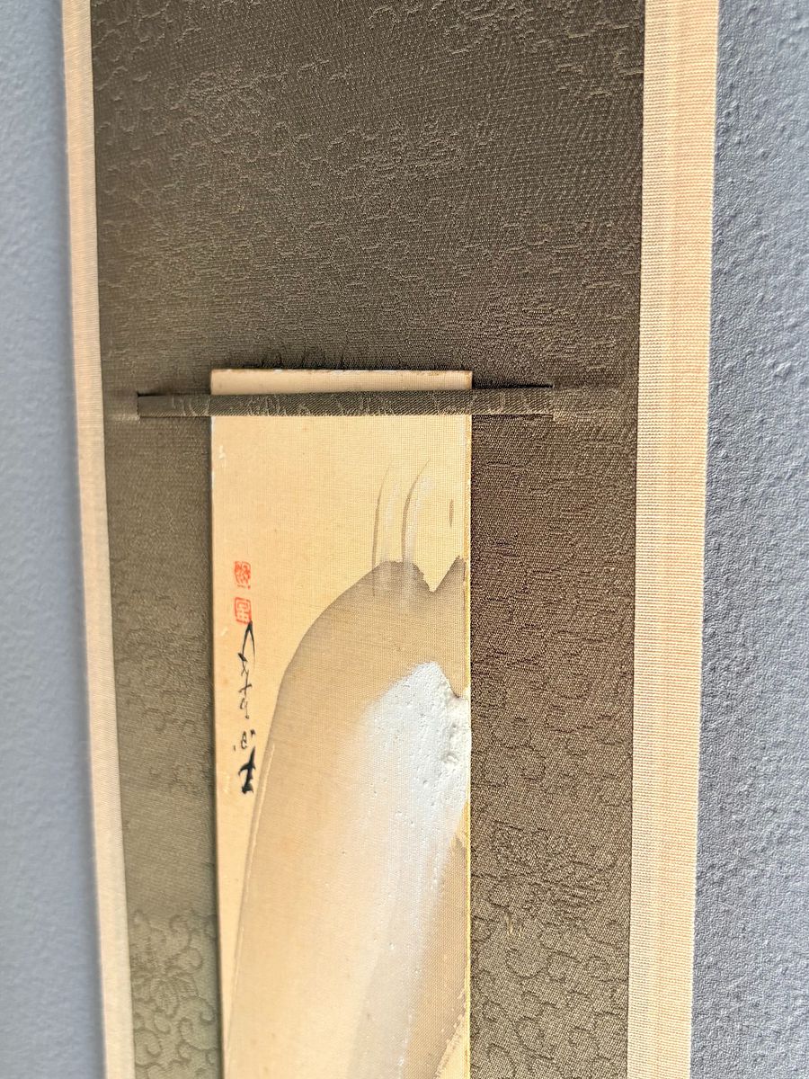 シンプルな掛軸 壁掛けアート 、絹本手描き短冊 小さいサイズ product image (4)