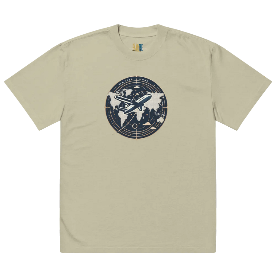 AS Colour Premium Oversized Faded T-Shirt | AI Design plane wander more icon product image (2)