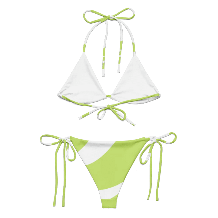 Woman Recycled String Bikini Green Abstract product image (2)