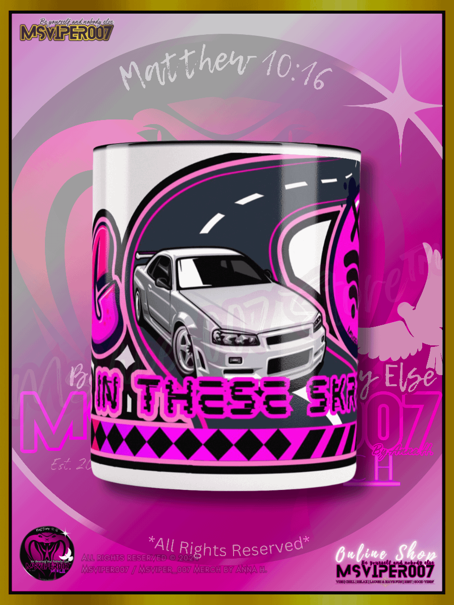 Mug - MsViper007's "Lag Be Real in these Skreetz [pink]" Hot Beverage Mug with color inside by Anna H. product image (2)