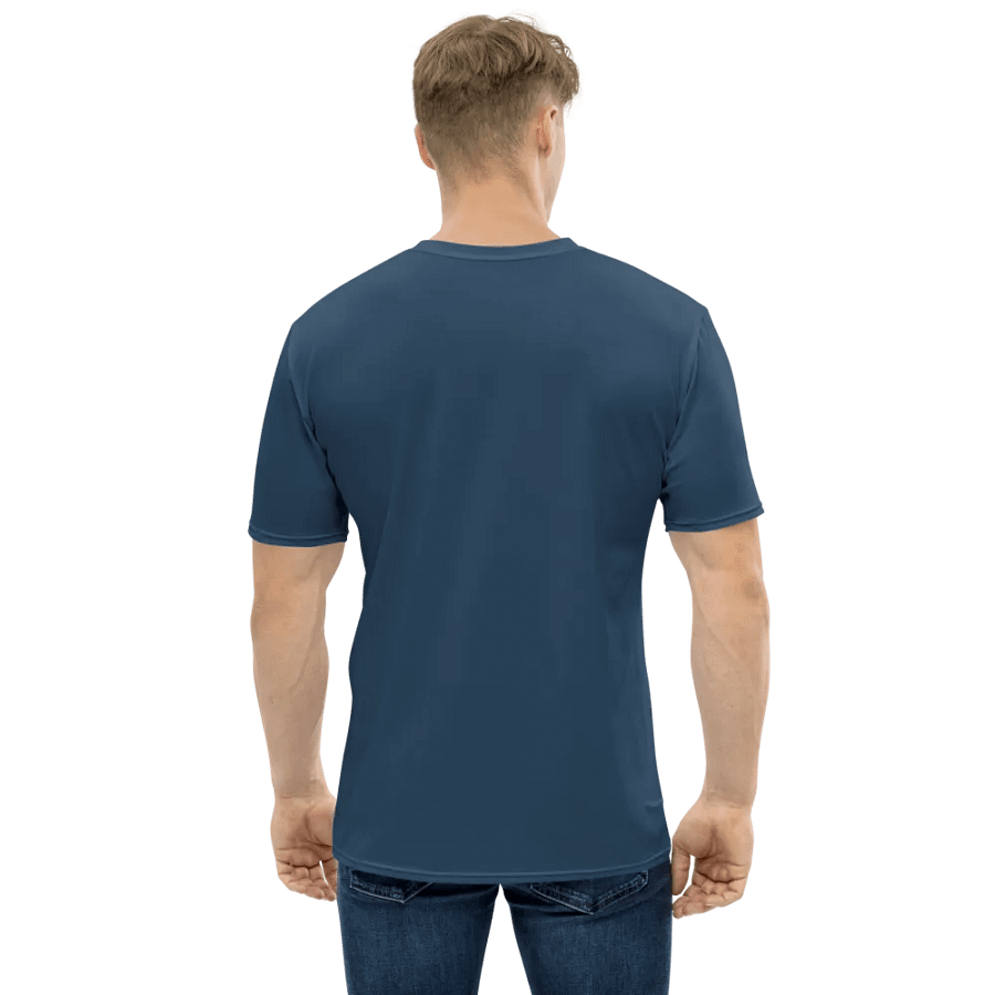 Plain Dark Bluish Gray Light Summer Men's Crewneck Polyester Heavyweight Premium T-Shirt by Treasure Pie product image (8)