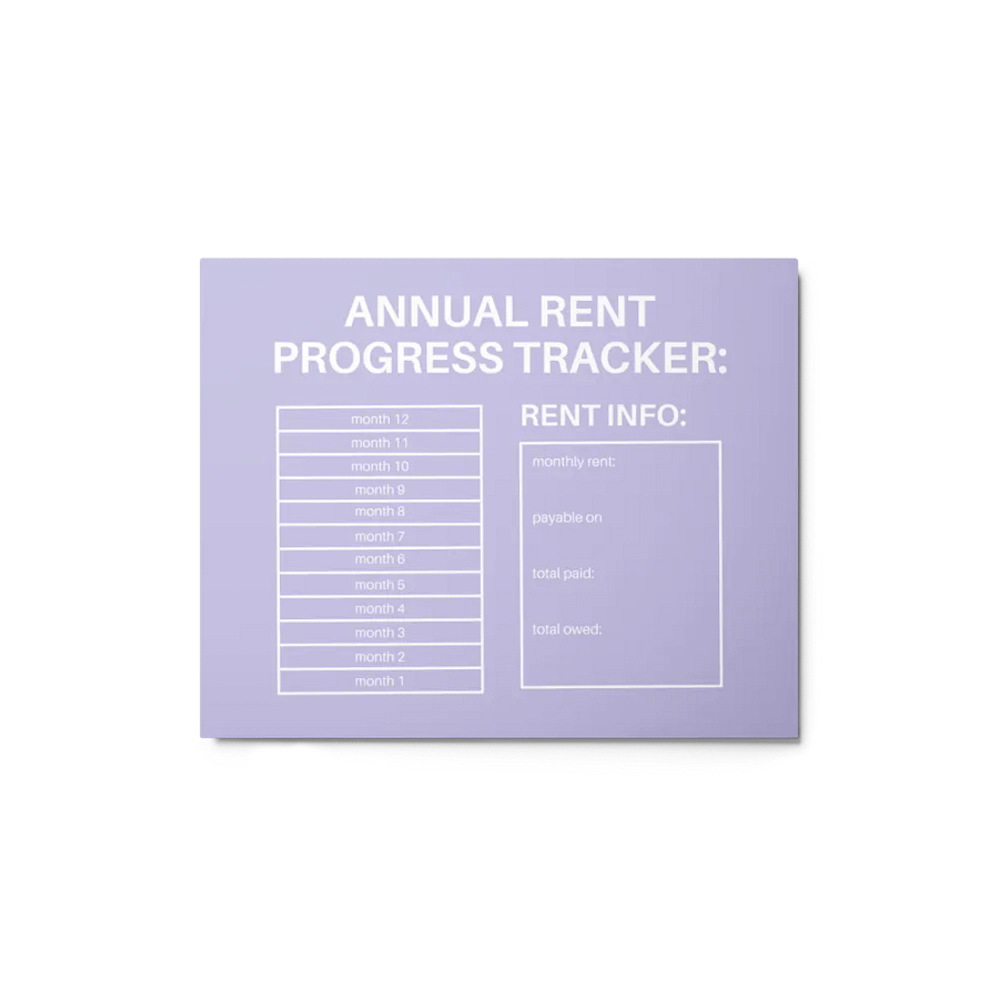 ANNUAL RENT TRACKER (white design 13) product image (1)