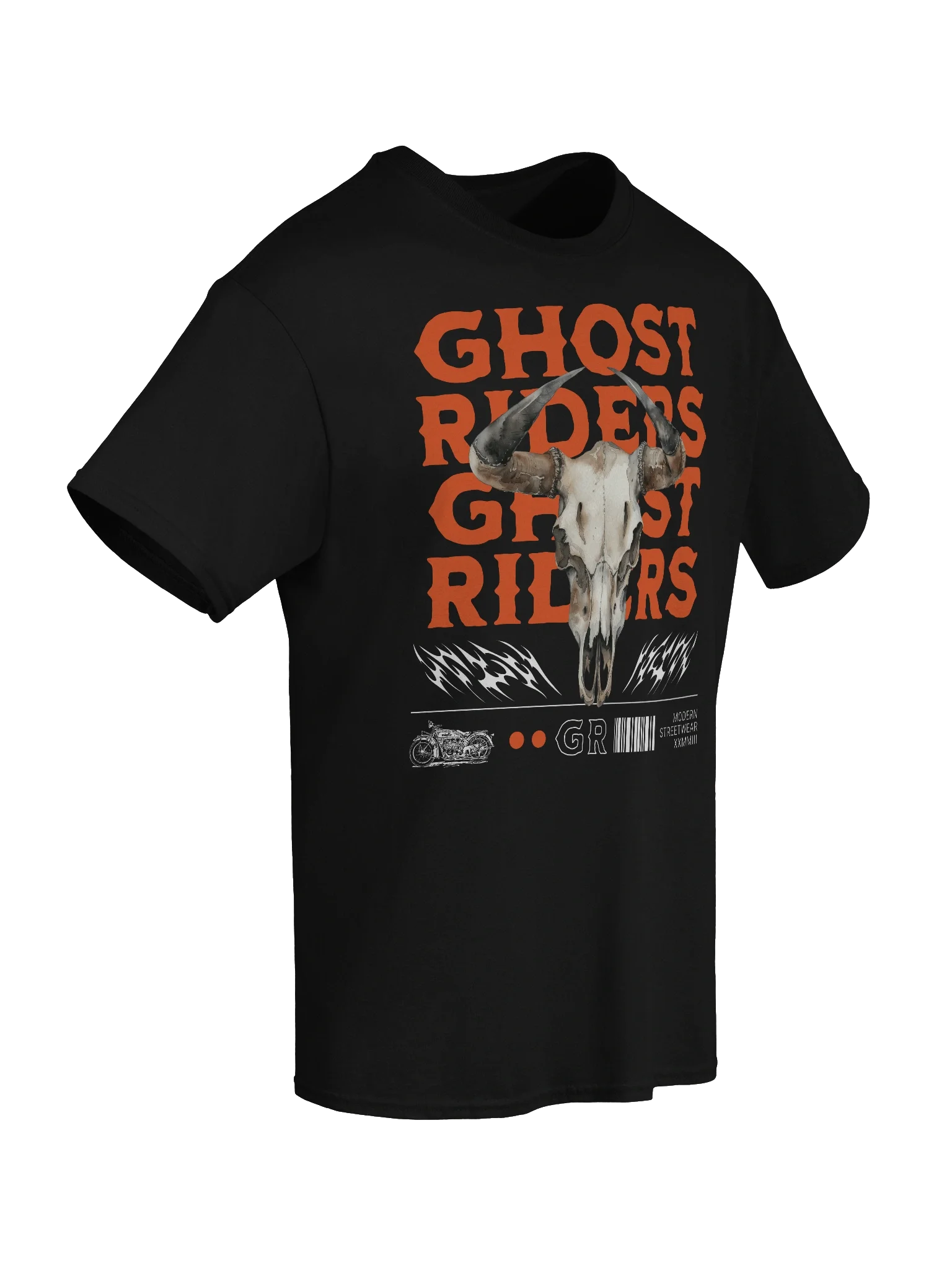 Unique Ghost Riders Horn Skull T-Shirt for Motorcycle Wear product image (71)