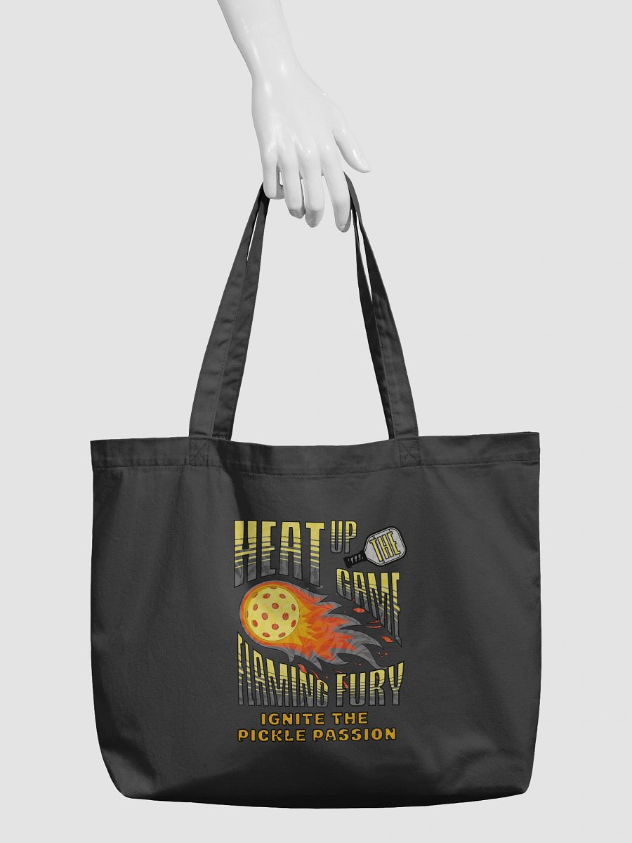 Heat Up The Game Flaming Fury Pickleball Organic Tote Bag product image (3)