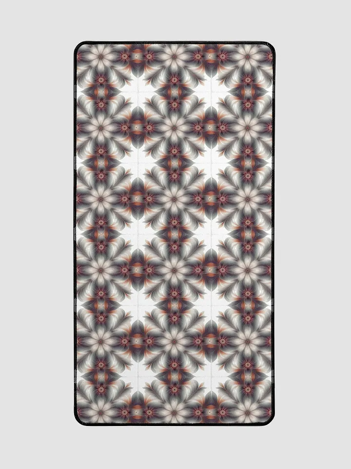 Desk Mat (31.5x15.5 inches) - Geometric Floral Pattern in Pale Oranges and Greens product image (2)