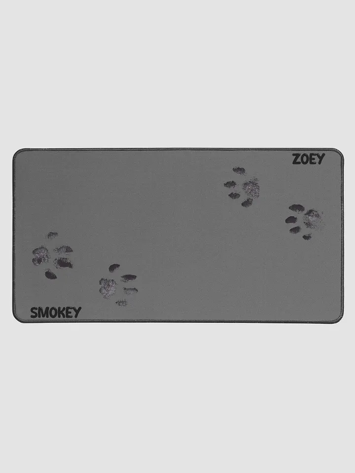 Smokey & Zoey Paw Print Desk Mat (Grey) product image (1)