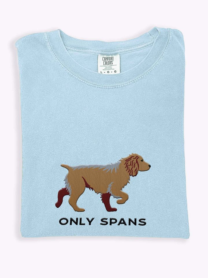 Only Spans T-Shirt(Embroidered) of a Working Cocker Spaniel(Tan) product image (1)