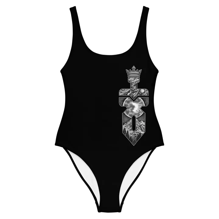 Black and White Logo One Piece Swimsuit for His Princess product image (2)
