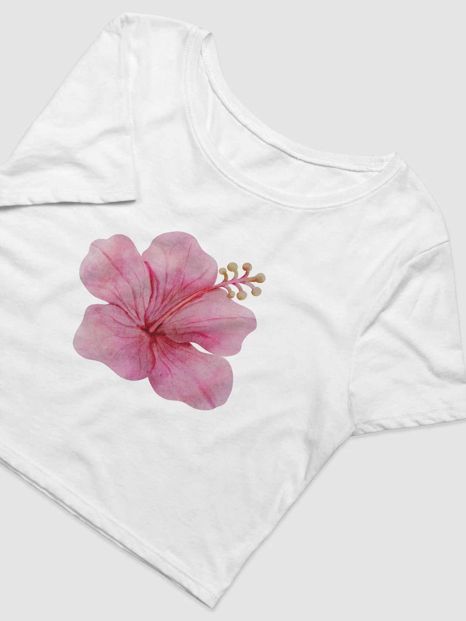 Pink Hibiscus Flower Baby Tee product image (4)
