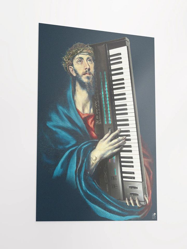 Christ Carrying the DX7 (Yamaha DX7) by Frank Fonik, EDM Techno Enhanced Matte Poster product image (2)