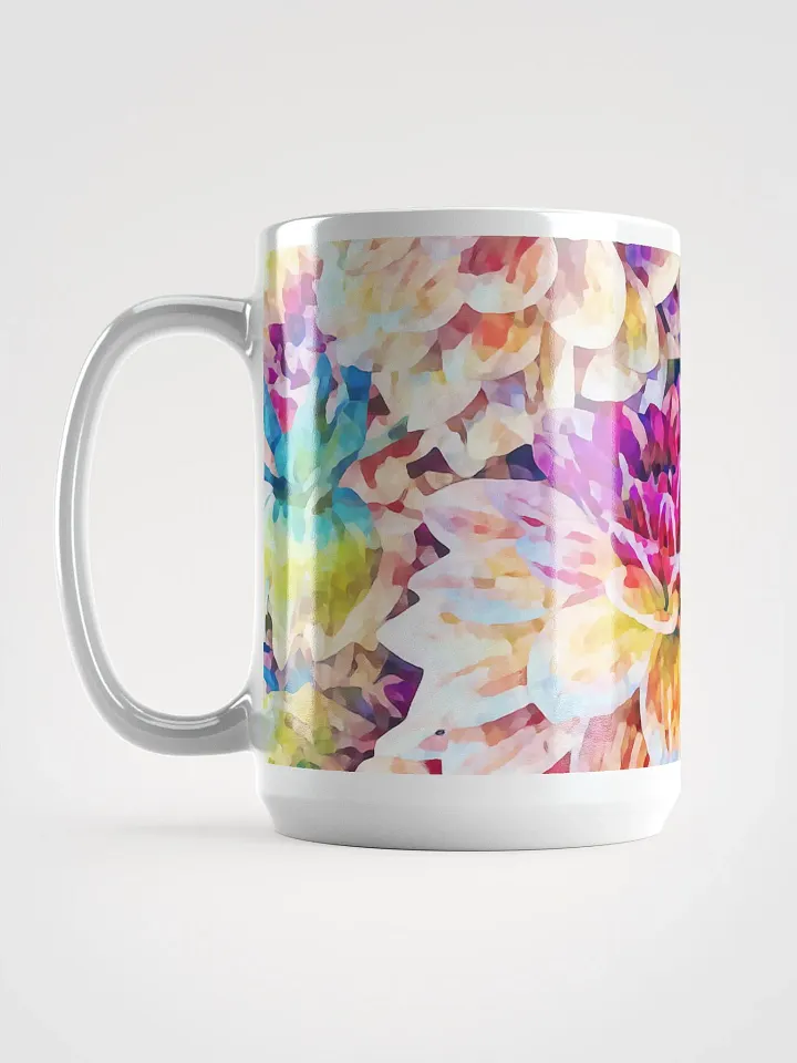 Abstract Graphic | White Coffee Mug | Painted Dahlias Floral product image (1)