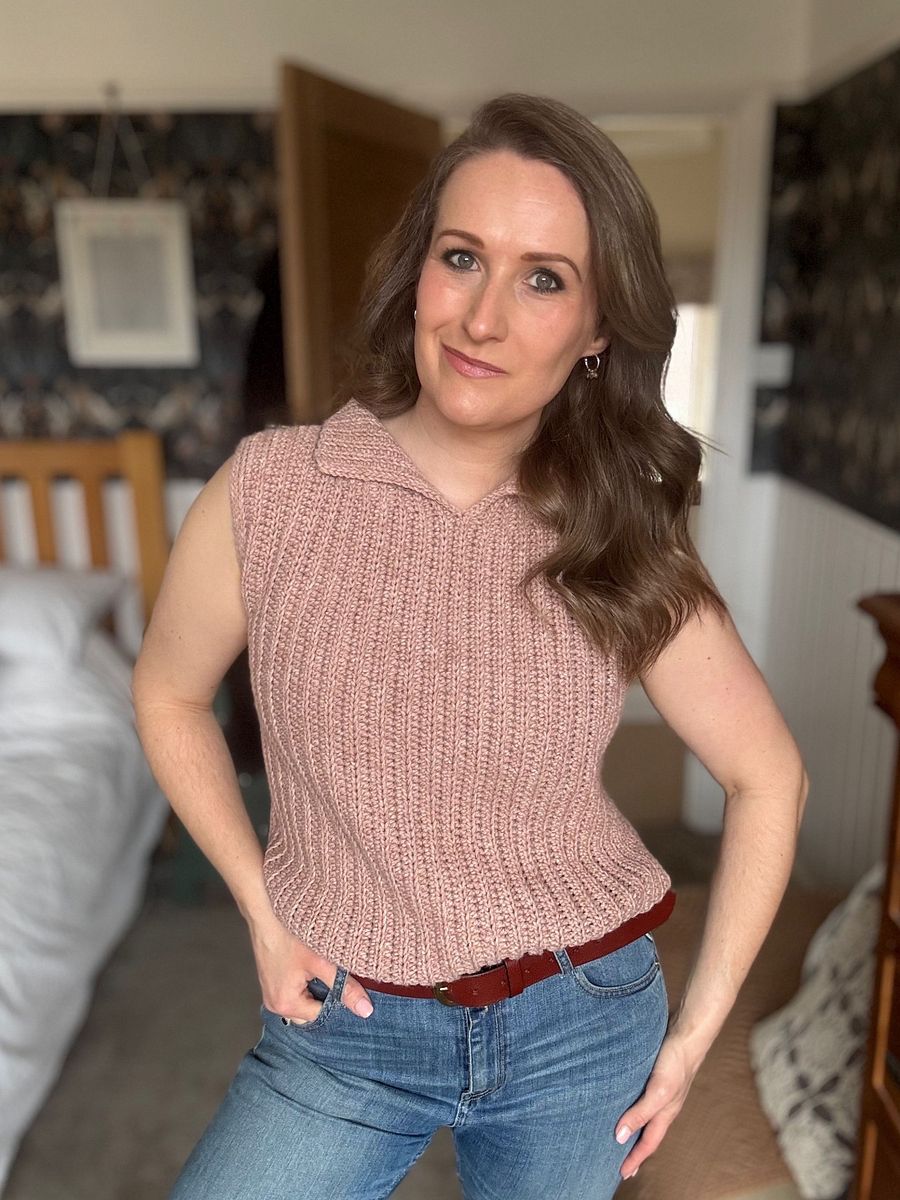 Beginner Pullover or Vest Pattern / Easy Crochet Sweater Pdf Pattern / Adult Sizes XS to 5XL ribbed crochet top pattern product image (5)
