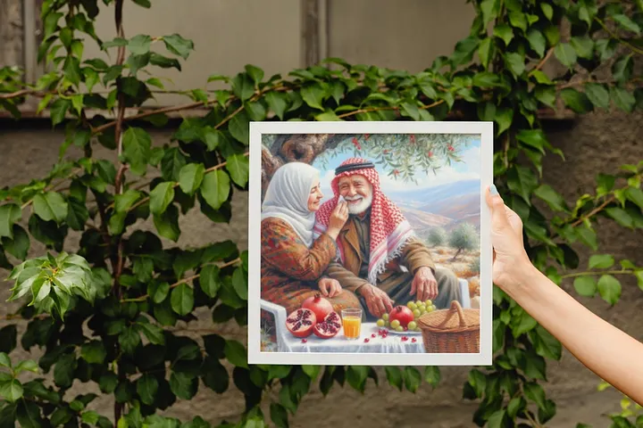 Shades of Peace | Cute Old Loving Palestinian Couple Culture Poster product image (2)
