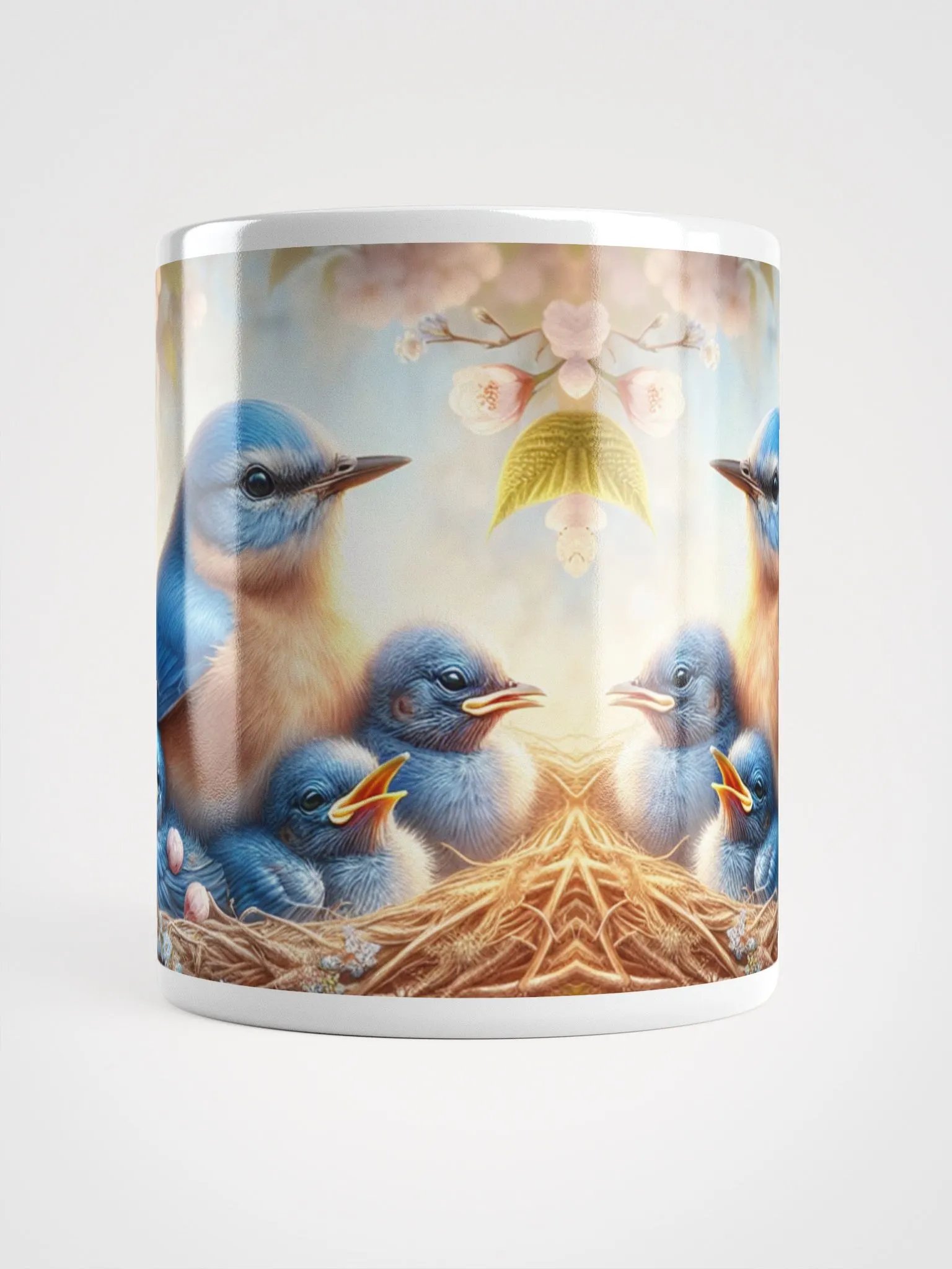 Bluebird Family Nature Themed White Mug product image (5)