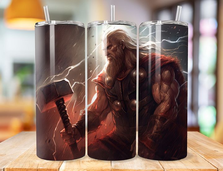 Thor 20 oz Stainless Steel Tumbler – God of Thunder Design product image (1)