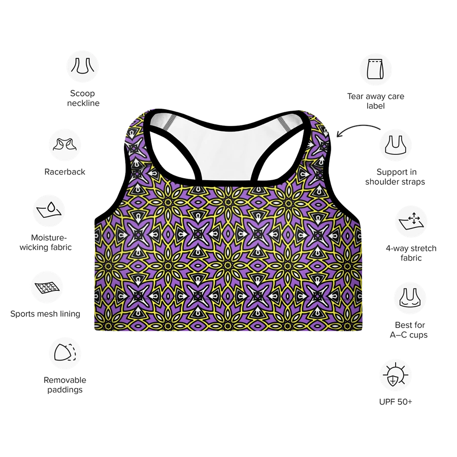 Non-Binary Abstract (1) - Padded Sports Bra product image (7)