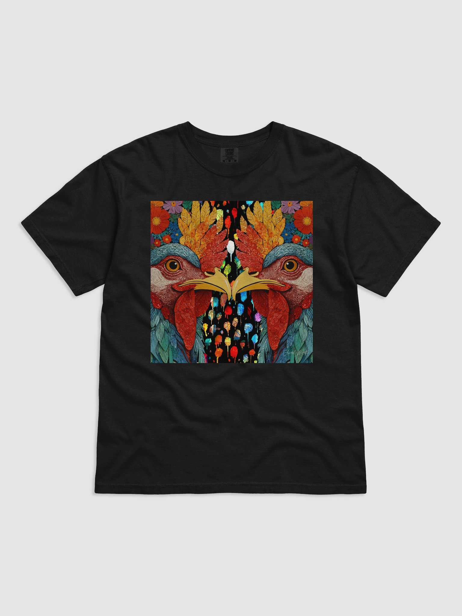 Symmetrical Rooster Showdown T-Shirt product image (3)