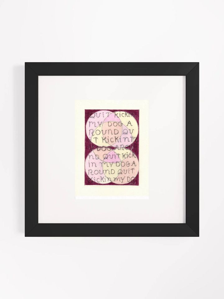 quit kickin my dog Panel Card Print Framed product image (1)