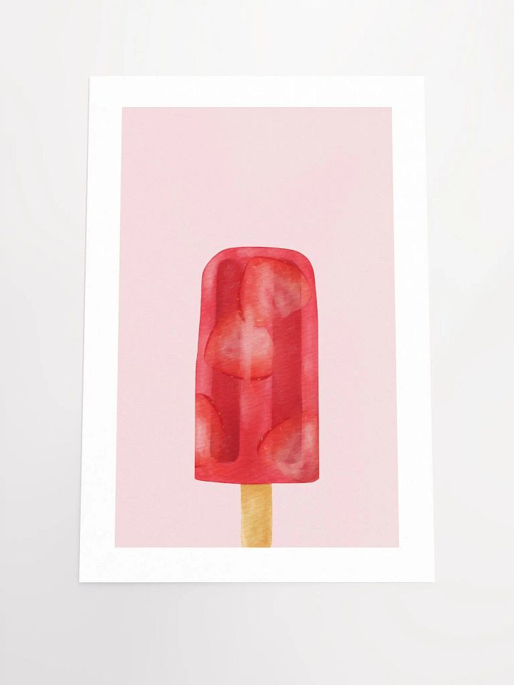 Minimalist Red Popsicle on Pink Background Wall Art product image (2)