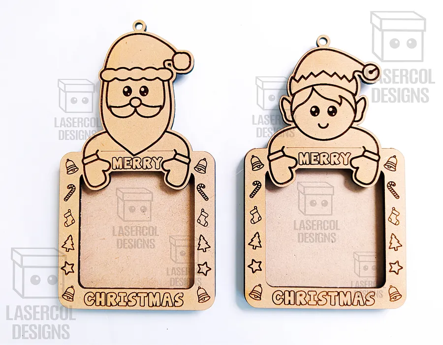 Christmas Ornaments Photo Frame Set 1 - Laser Cut Files product image (10)