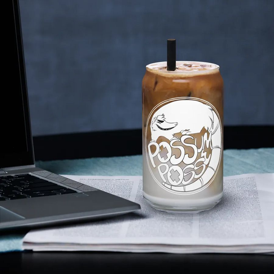 Possum Posse Can Shaped Glass WHT product image (3)