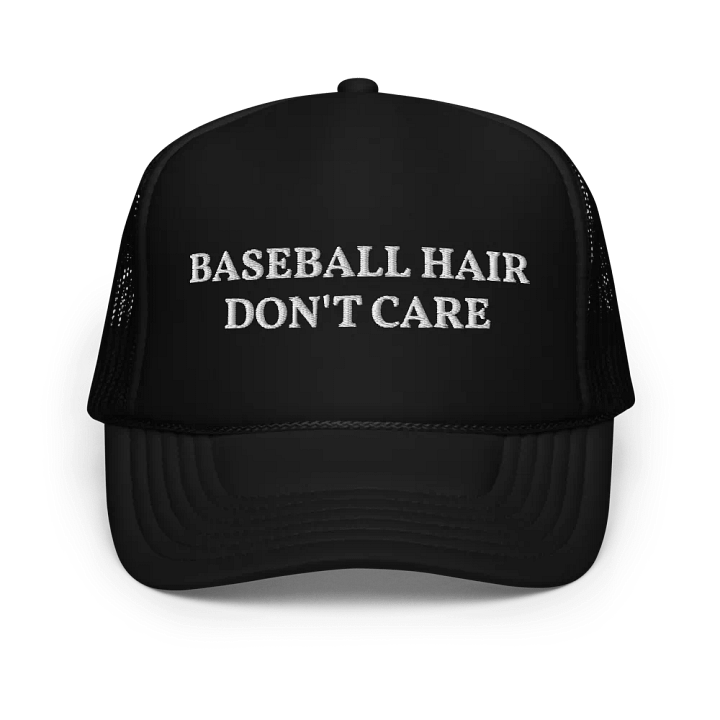 Baseball Hair Don't Care - Funny Embroidered Hat Trucker Cap product image (1)