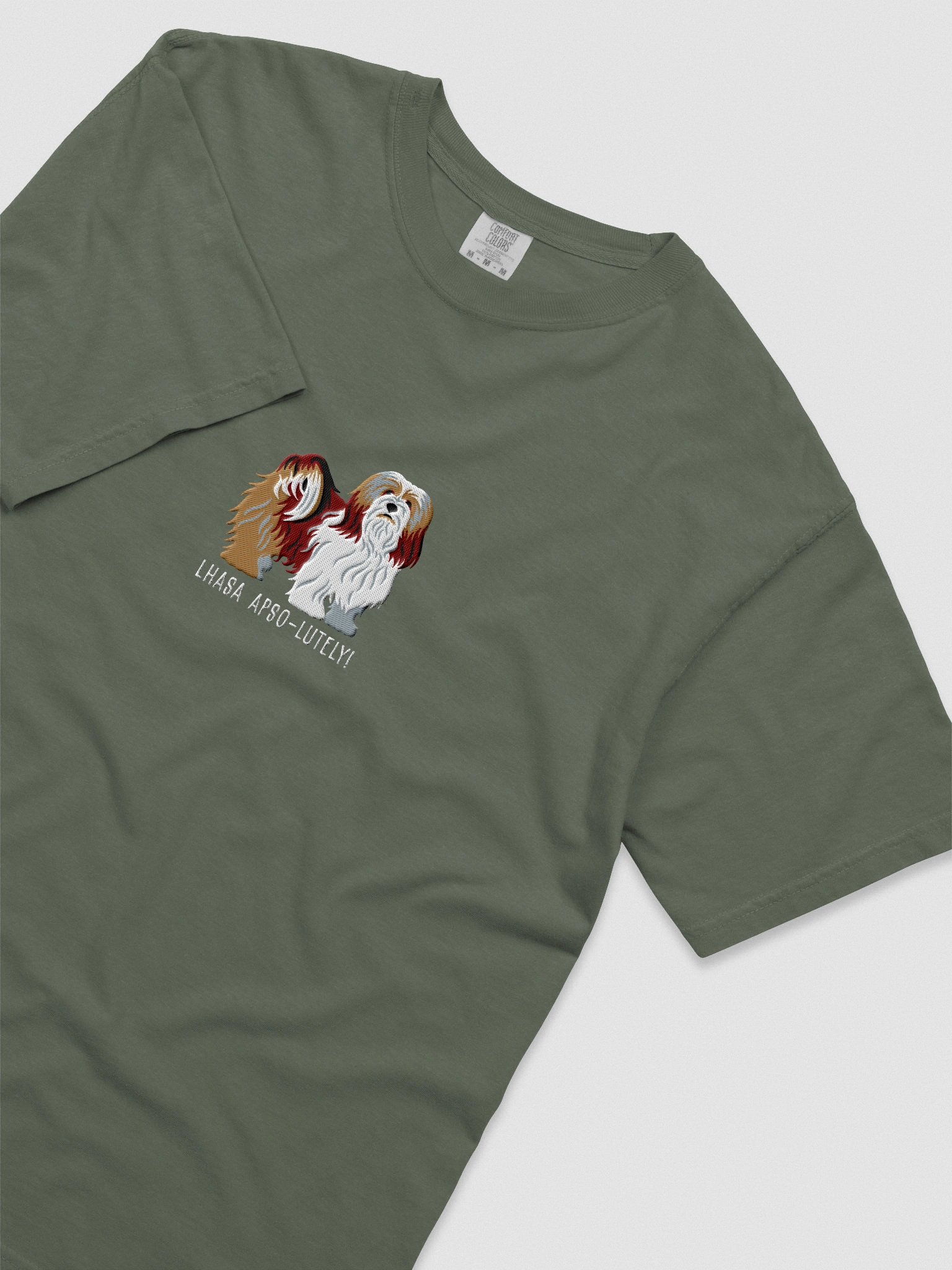 Lhasa Apso-lutely T-Shirt(Embroidered) of a Lhasa Apso(Brown) product image (8)