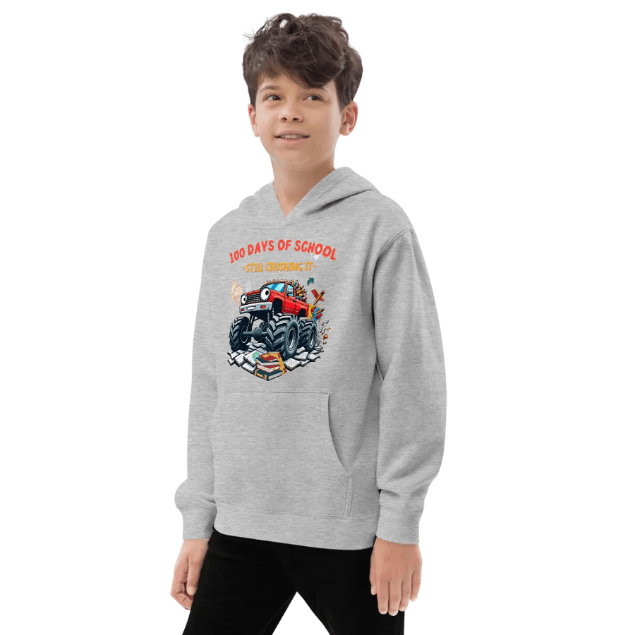 100 Days of School Monster Truck Youth Pullover product image (10)