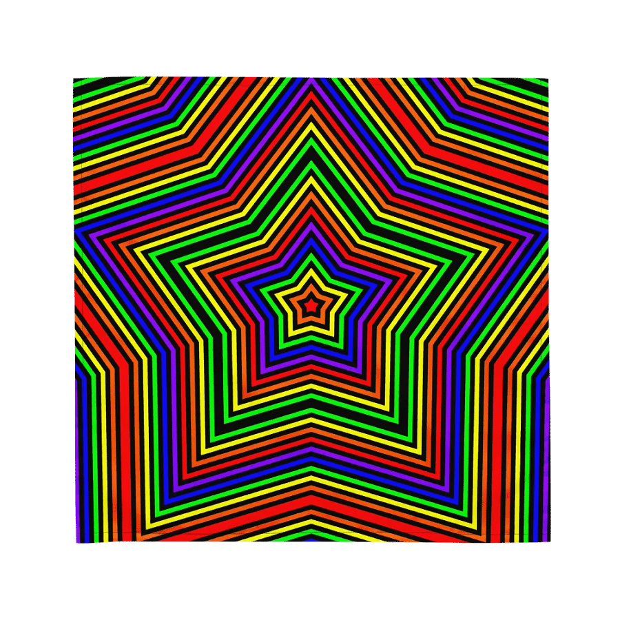 Rainbow Star Illusion Bandana, Psychedelic Colorful Queer Accessory product image (3)