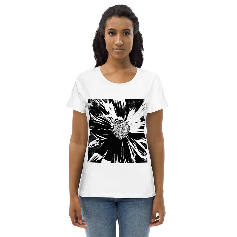Dark Monochrome Daisy on a Dark Abstract Background Women's T Shirt product image (2)