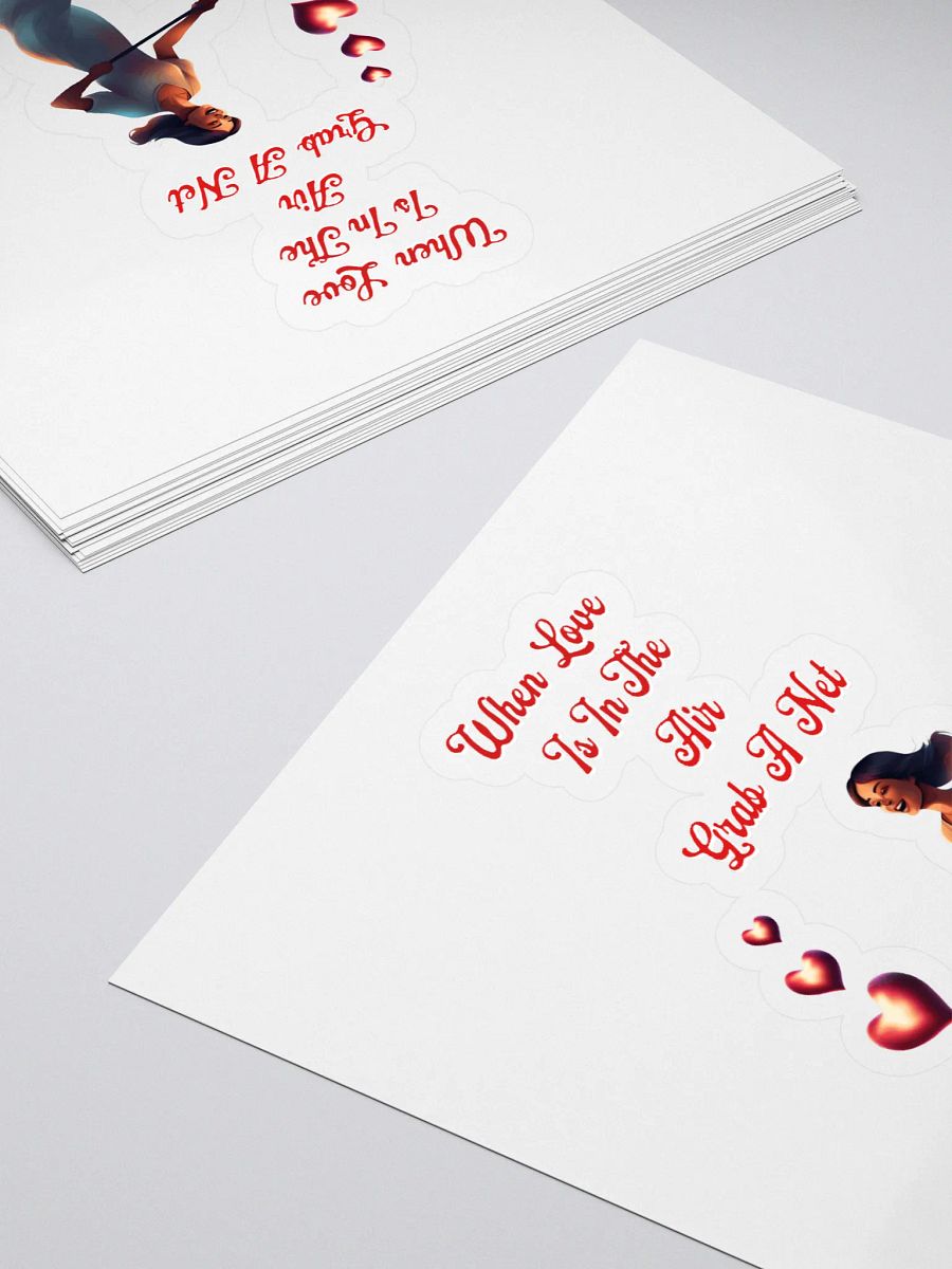 When Love Is In The Air, Grab A Net, Valentine's Day Gift Sticker product image (4)