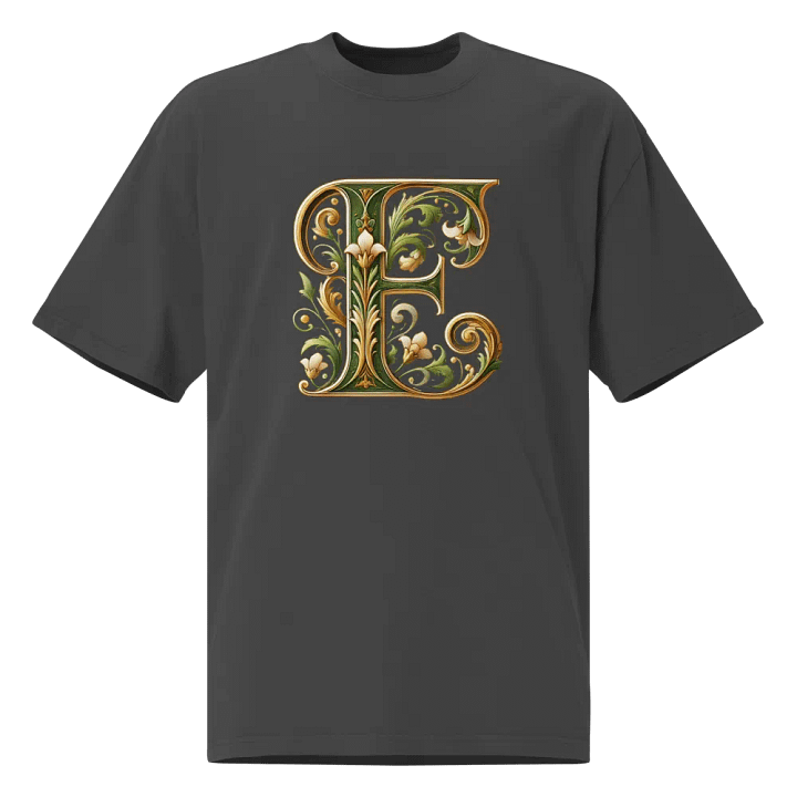Elegant Floral Letter E Print T-Shirt product image (1)