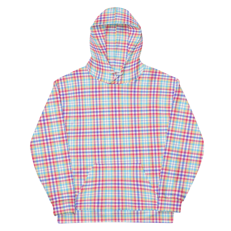 Purple, Pink, and Blue Plaid Hoodie product image (6)