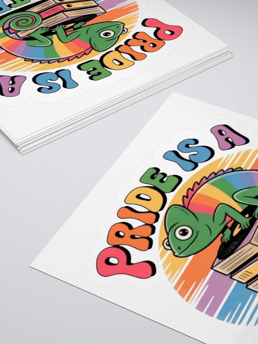 Pride is a Spectrum Sticker - Rainbow Chameleon on Books Design product image (11)