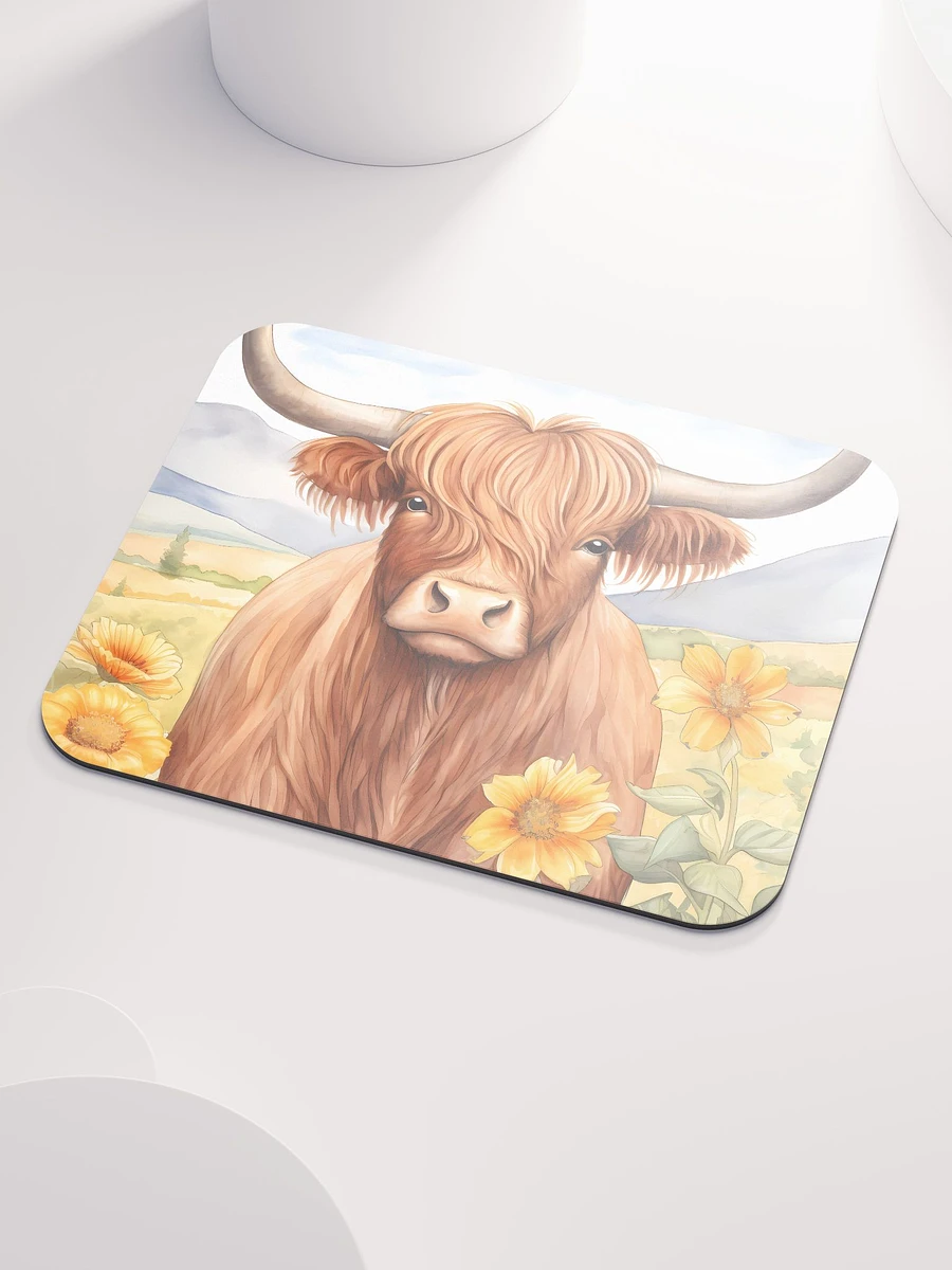 Highland Cow Floral Mouse Pad product image (3)