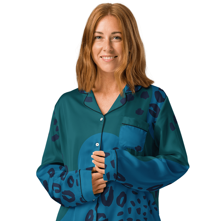 Ethereal Blue Camo Women's Pajama Top product image (4)