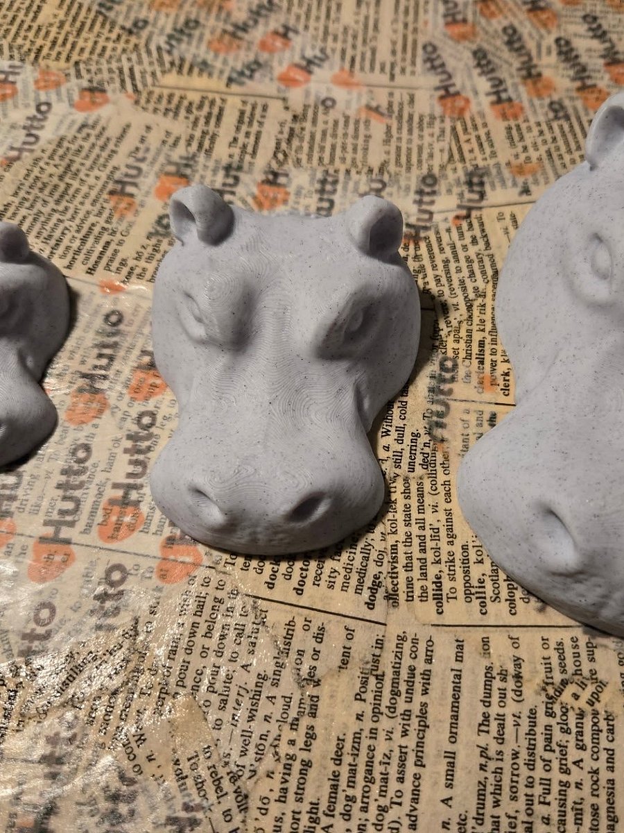 Medium Laying Hippo Head - 3D Printed product image (3)