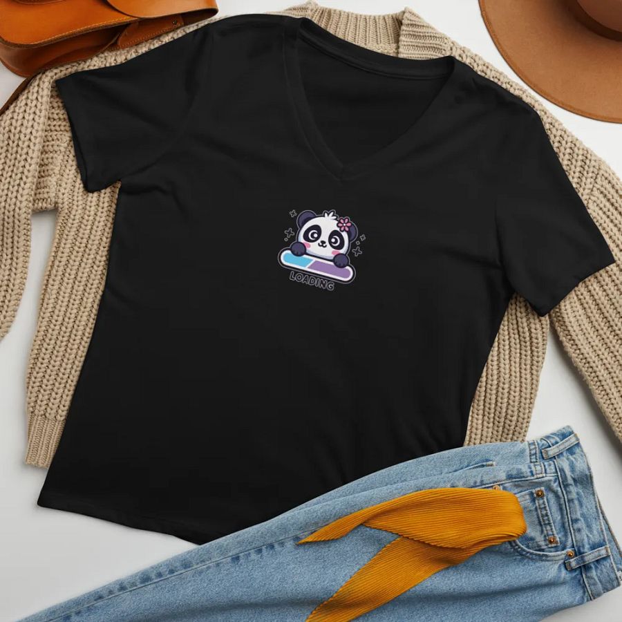 Loading Panda T-Shirt V-Neck T-Shirt product image (42)