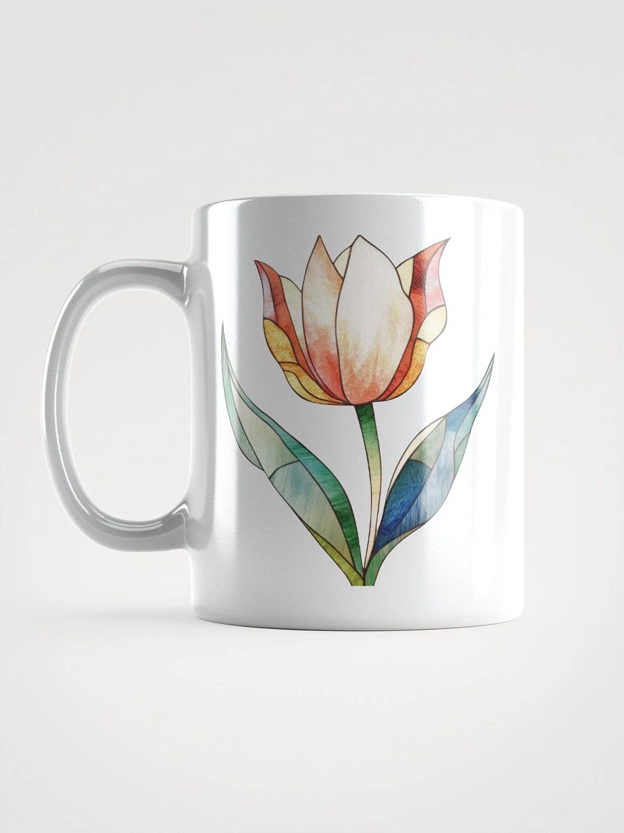 Stained Glass Tulip White Glossy Mug product image (6)