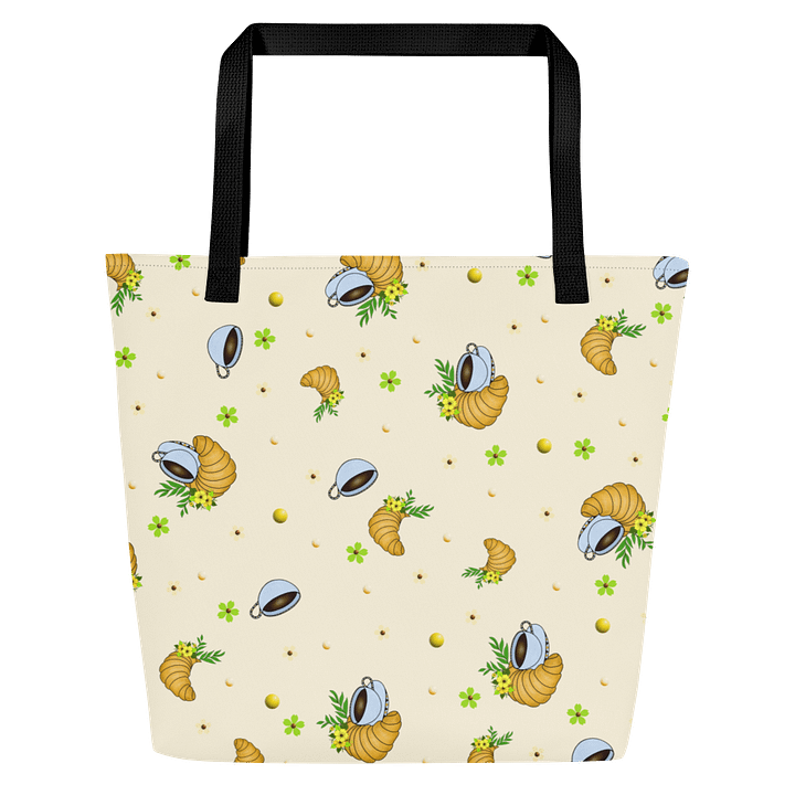 Caffeine & Croissants Large Tote Bag product image (1)