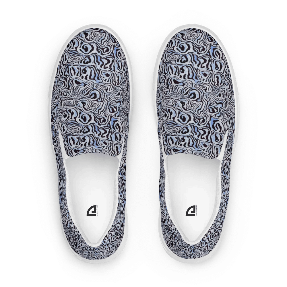 Blue Black Snake Pattern Canvas Shoes product image (1)