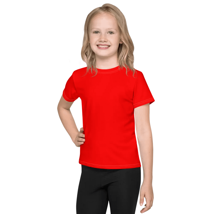 Kids Plain Color Red T-Shirt product image (1)