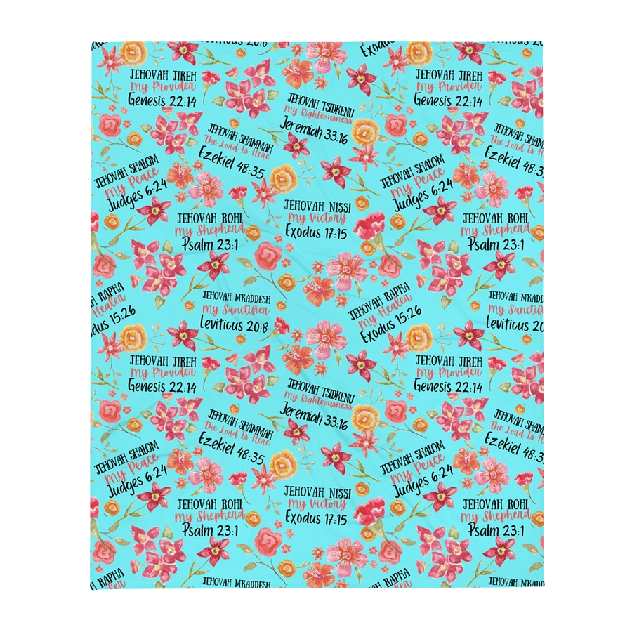 Teal Floral Names Of God Blanket product image (2)