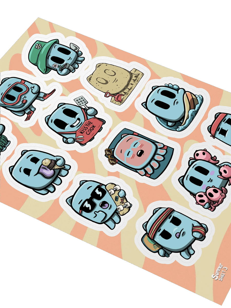 Floody Buddy Sticker Sheet 3 - Summer Fun product image (2)