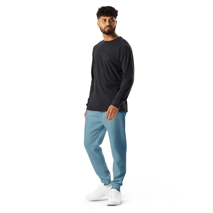 Plain Medium Light Blue Soft Summer Recycled Polyester Premium Men's Joggers by Treasure Pie product image (12)