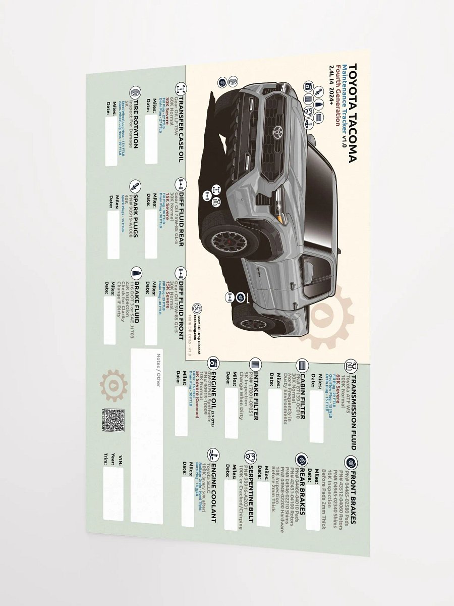 4TH GEN MAINTENANCE TRACKER V1.0 - Silver product image (4)