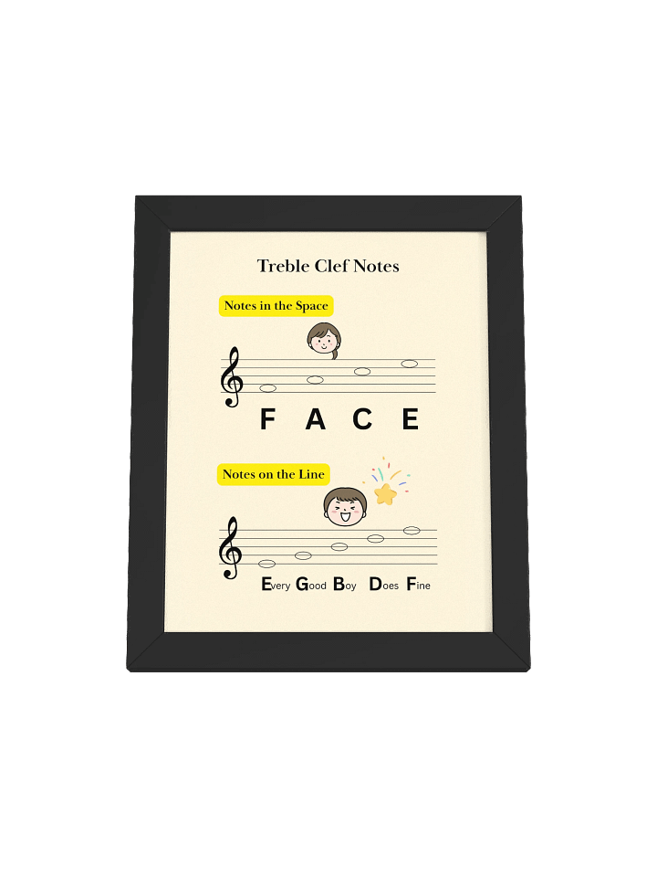 Treble Clef Notes - Framed High-Quality Matte Poster product image (1)