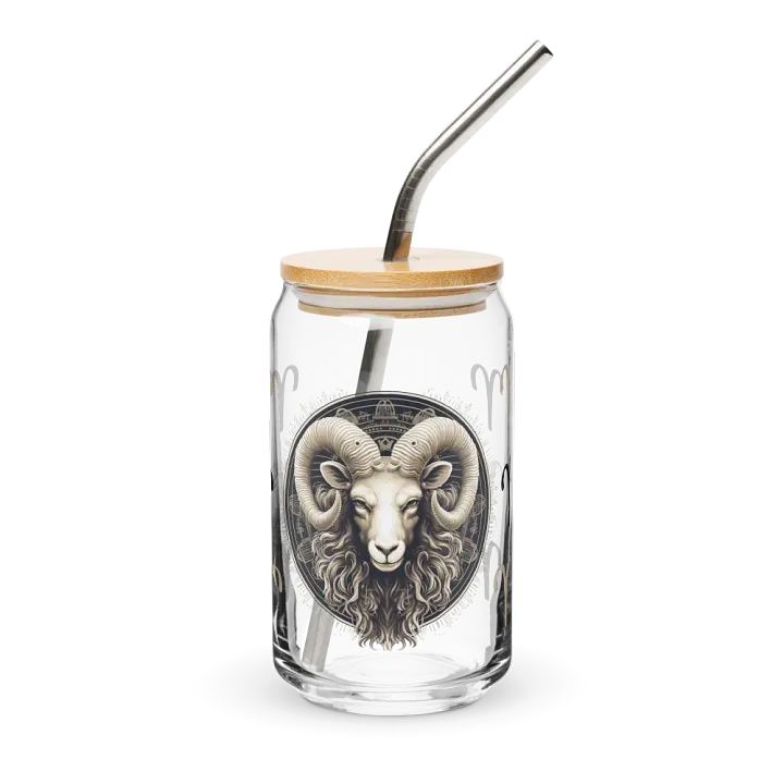 Aries Ram Zodiac Glass Can Sipper product image (2)